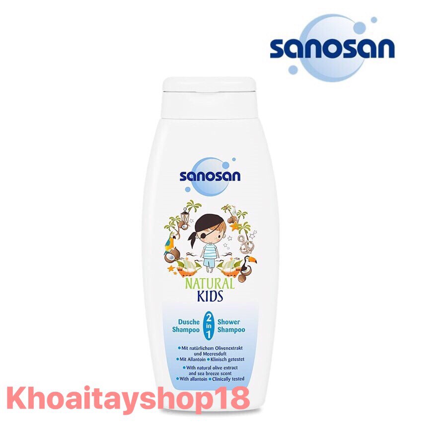 SỮA TẮM GỘI OLIVE DƯỠNG ẨM HƯƠNG DỪA SANOSAN 250ML (CHÍNH HÃNG) CHO BÉ (115353)