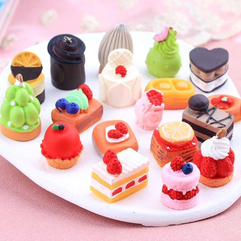 Set 5 Phụ Kiện Trang Trí Điện Thoại Hình Bánh Kem 3D DIY