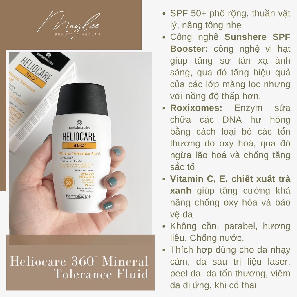 Kem chống nắng Heliocare Mineral Tolerance Fluid
