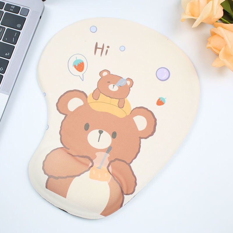 Tấm lót chuột, bàn di chuột có đệm đỡ cổ tay hình thú giao ngẫu nhiên