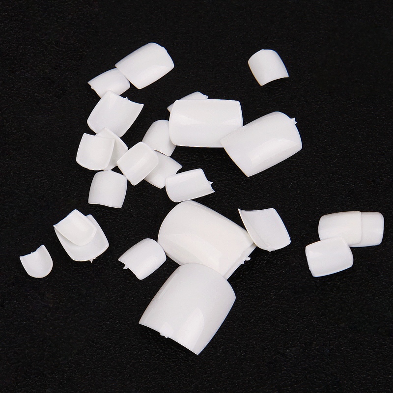 [Hàng mới về] Hộp móng chân giả làm từ nhựa acrylic màu trắng / màu trắng tự nhiên thời trang