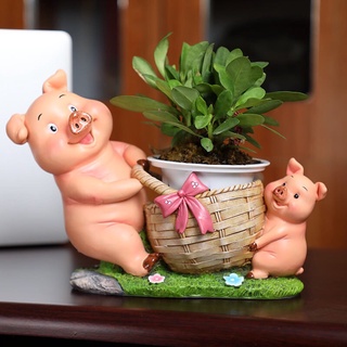 Heo hồng mẹ con - sản phẩm heo trang trí để bàn, trồng cây, decor, làm quà tặng độc đáo, ý nghĩa , phong cách