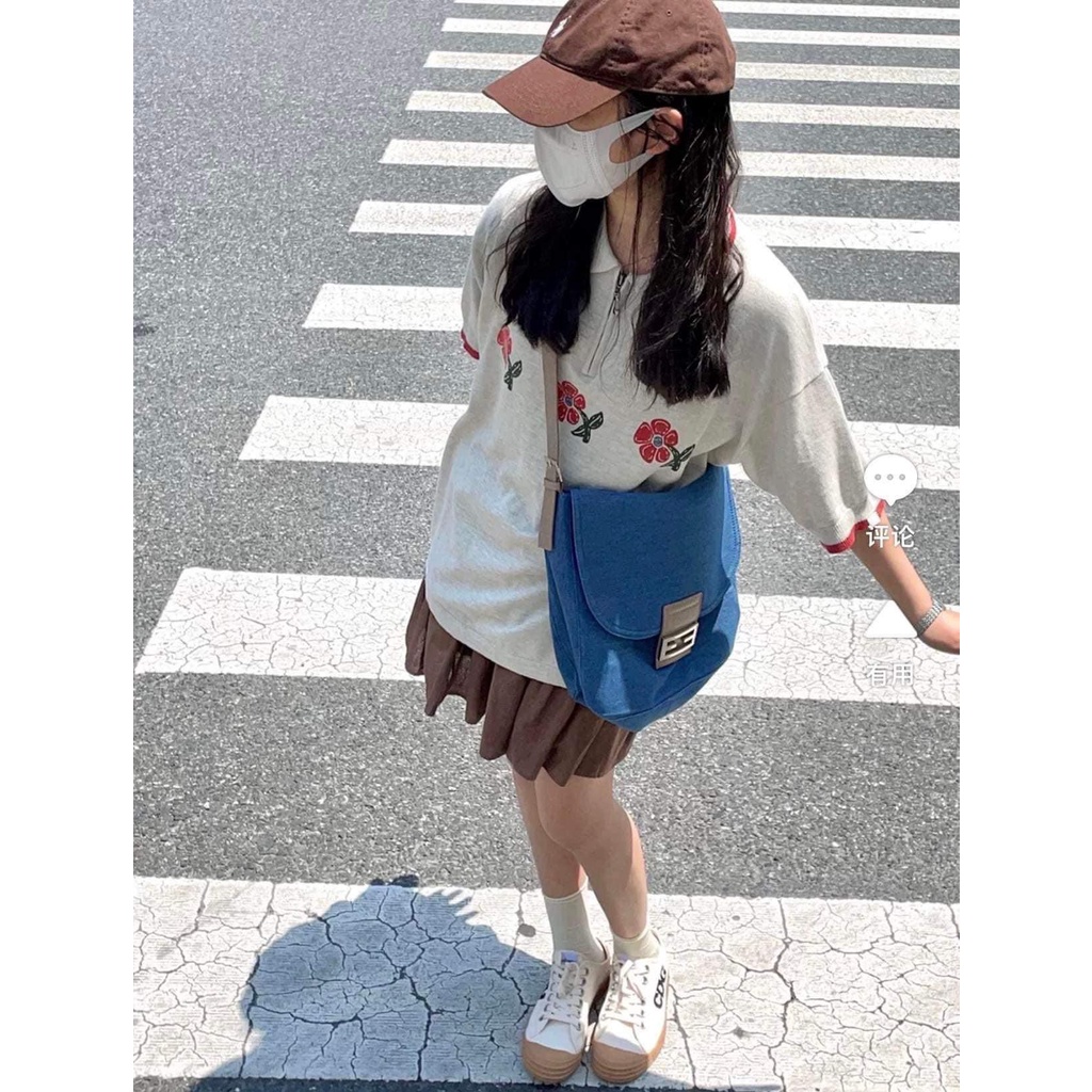 Áo thun POLO Xốp nữ Màu Ghi tay lỡ có cổ phông form rộng freesize unisex mặc đi học, cặp, nhóm, lớp