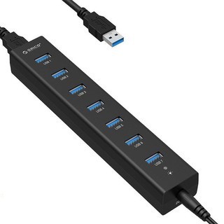 Bộ Chia 7 cổng  USB 3.0,  HUB USB 7 Port Orico H7013-U3 Có Củ Nguồn Cấp Điện - Loại Sịn