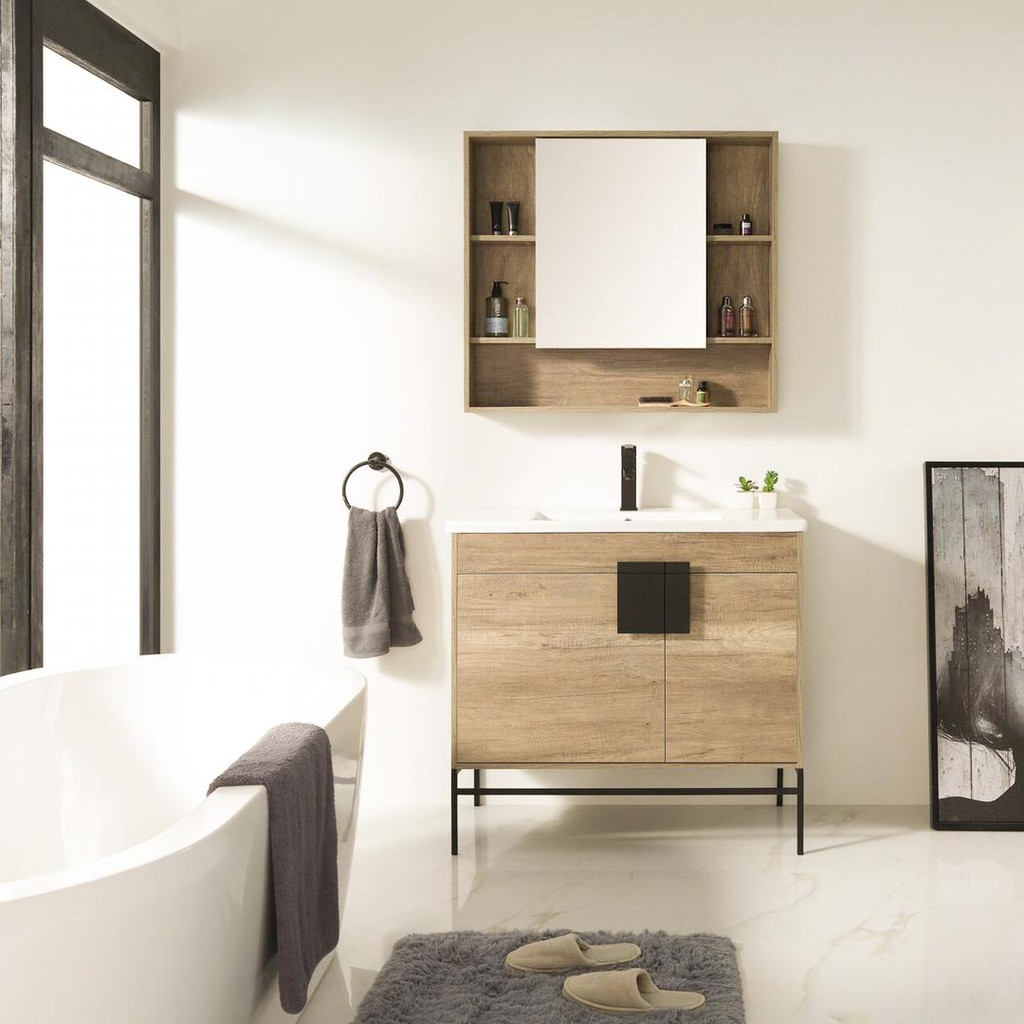 Kệ khăn tắm, mỹ phẩm gỗ hiện đại SMLIFE Candice | BigBuy360 - bigbuy360.vn