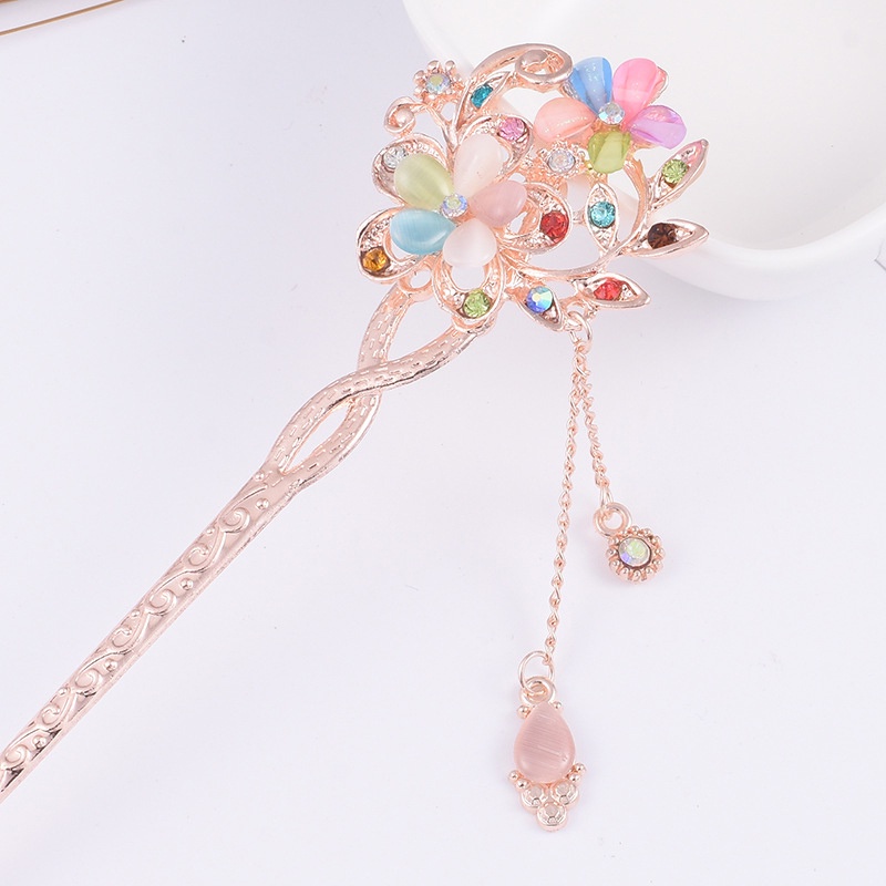 Trâm Cài Tóc Đính Đá Opal Phong Cách Dân Tộc Cổ Điển Cho Nữ