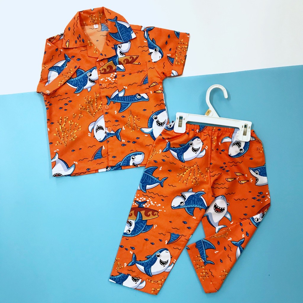 Pijama tay ngắn cho bé vải kate thái size 10-45kg nhiều mẫu