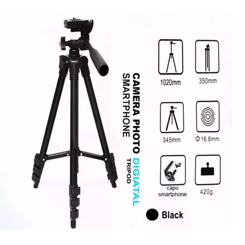 [Mã 2404EL10K giảm 10K đơn 20K] Gậy 3 chân giá đỡ điện thoại, máy ảnh chụp hình Tripod 3120A