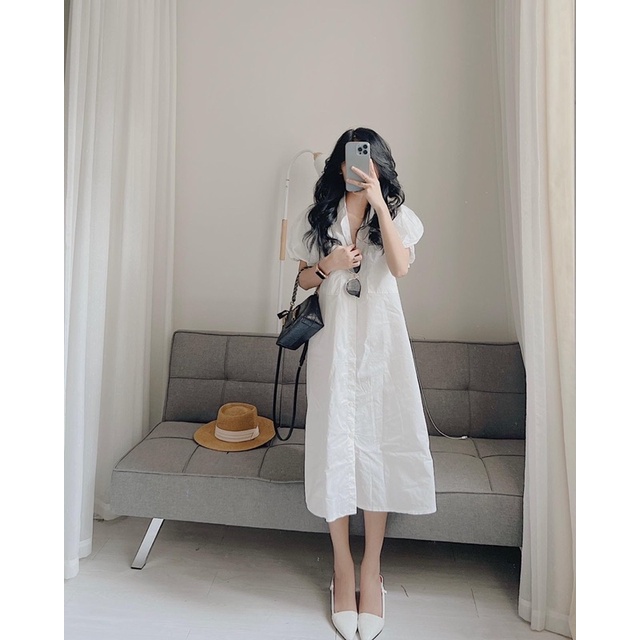 Váy sơ mi cộc tay bồng Samhyewear