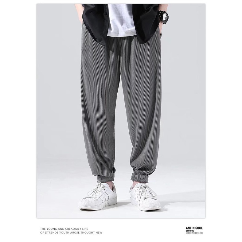 [M-4XL] Quần Harem Lụa Lạnh Dáng Rộng Phong Cách Hàn Quốc Thời Trang Xuân Hè Dễ Phối Đồ Cho Nam Size M-4XL 2022