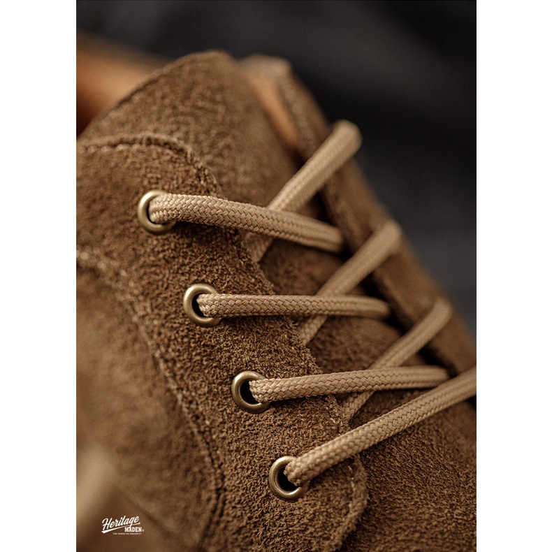 MADEN Giày Da Lộn Màu Nâu Phong Cách Retro Trẻ Trung Cho Nam