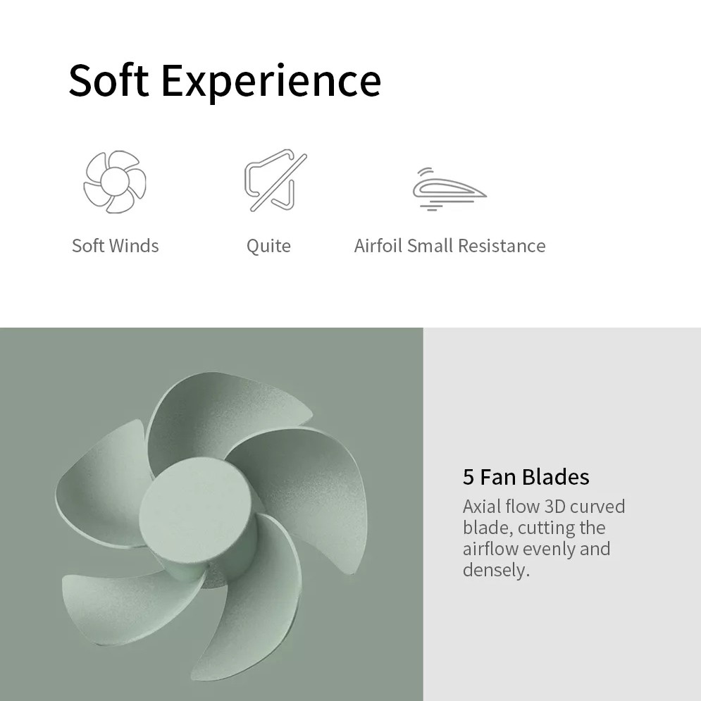 Quạt Sothing Mini Cảm Ứng Thông Minh 5 Cánh Dùng Để Bàn Siêu Yên Tĩnh Có Cổng Sạc USB Tiện Dụng | BigBuy360 - bigbuy360.vn