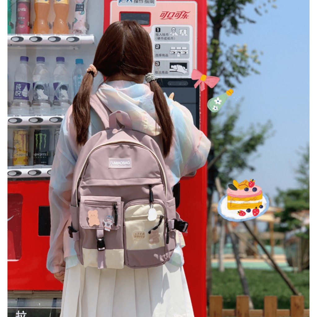 SẴN 1 SỐ MÀU | BALO ĐI HỌC PHONG CÁCH HÀN QUỐC SIÊU CUTE VỪA A4