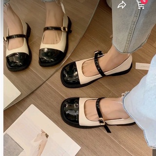 giày búp bê nữ 3cm pha mũi bóng