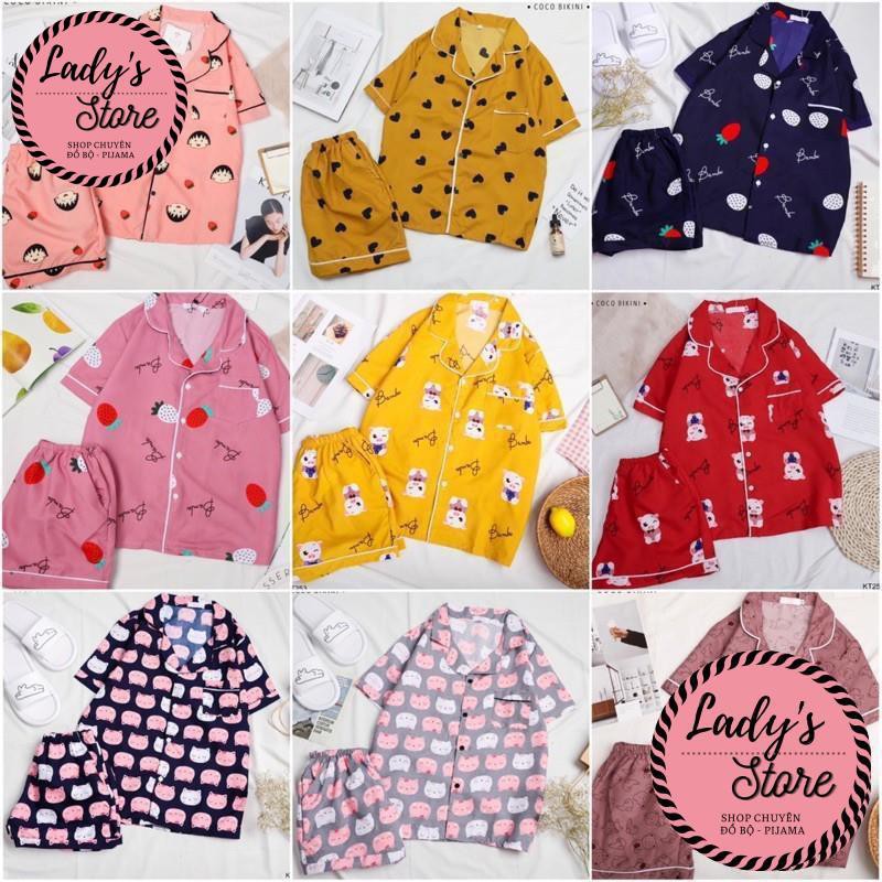 Đồ bộ nữ pijama lụa ngủ mặc nhà Kate Thái tay ngắn quần dài bigsize dễ thương ...