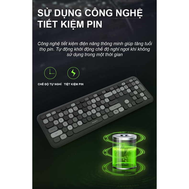 Combo bàn phím chuột không dây MOFII 666 thiết kế hiện đại đa dạng màu sắc kết nối bằng chip USB 2.4GHz - NK