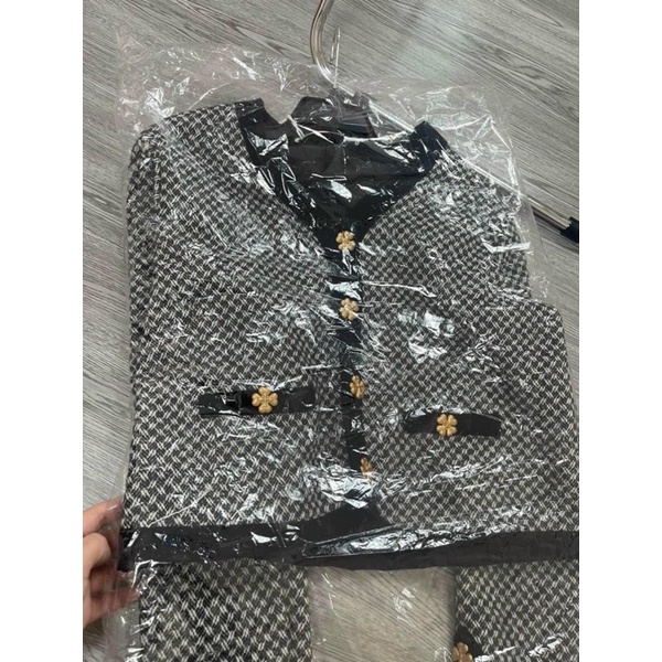 ÁO VEST TIÊU 2 LỚP CÚC HOA