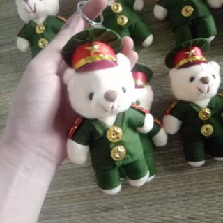 Móc khóa gấu bông công an