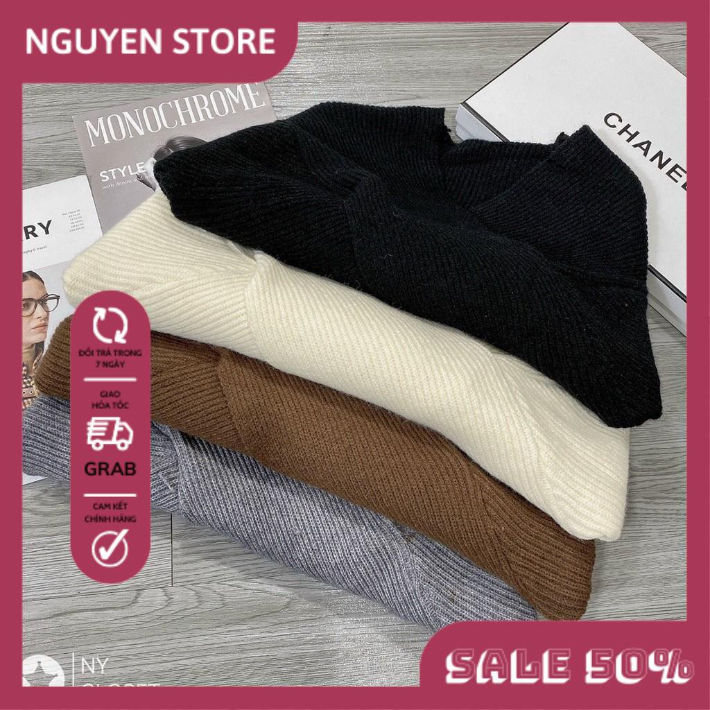 Áo Len Trễ Vai Cổ Tim Vạc Chéo Form Rộng Tay Dài Chất Len Lông Cừu Thời Trang Hàn Quốc Quyến Rủ Cho Nữ. | BigBuy360 - bigbuy360.vn