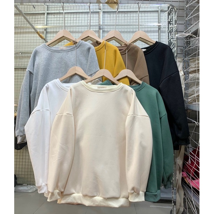 Áo From Rộng🎀 Áo Nỉ Trơn Tay Bồng full màu Hàng QC Đẹp | BigBuy360 - bigbuy360.vn