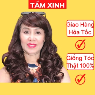 Bộ tóc giả cả đầu dài xoăn trung niên M6