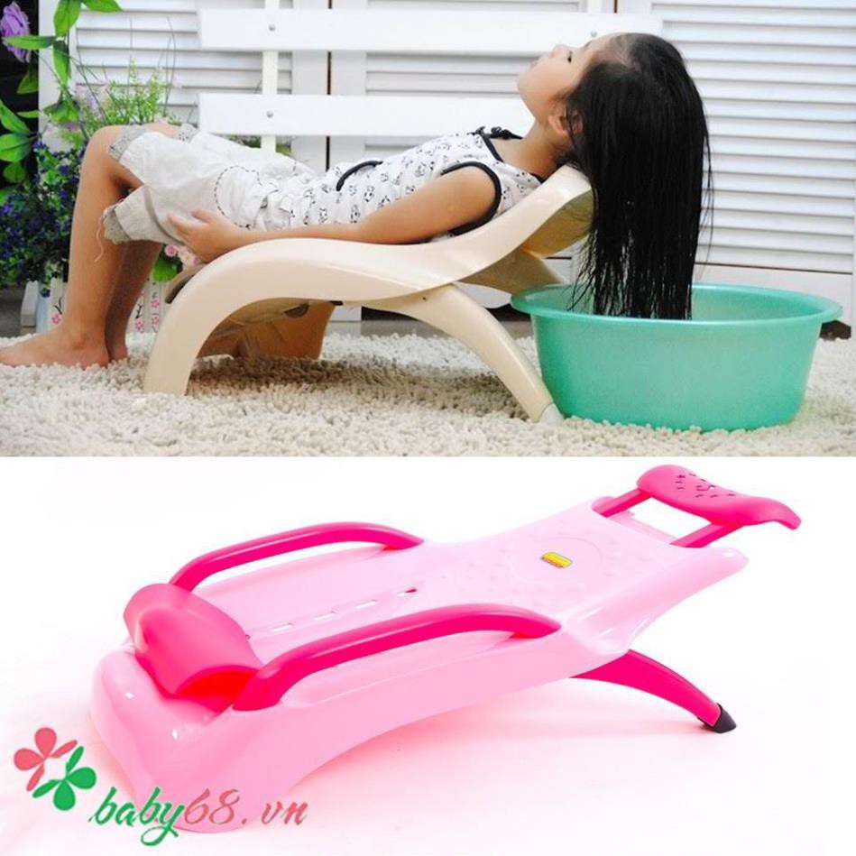 ( số 1 về giá) Ghế Gội Đầu Cho Bé  Việt Nhật Có Tấm Lót Đỡ Gáy Bé Không Bị Mỏ (Có Tay Nắm)