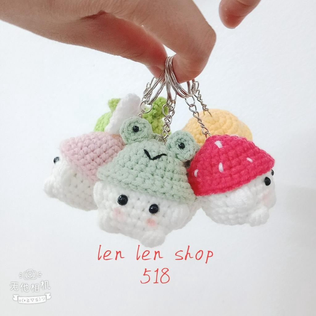 Móc khóa bé nấm bằng len cute