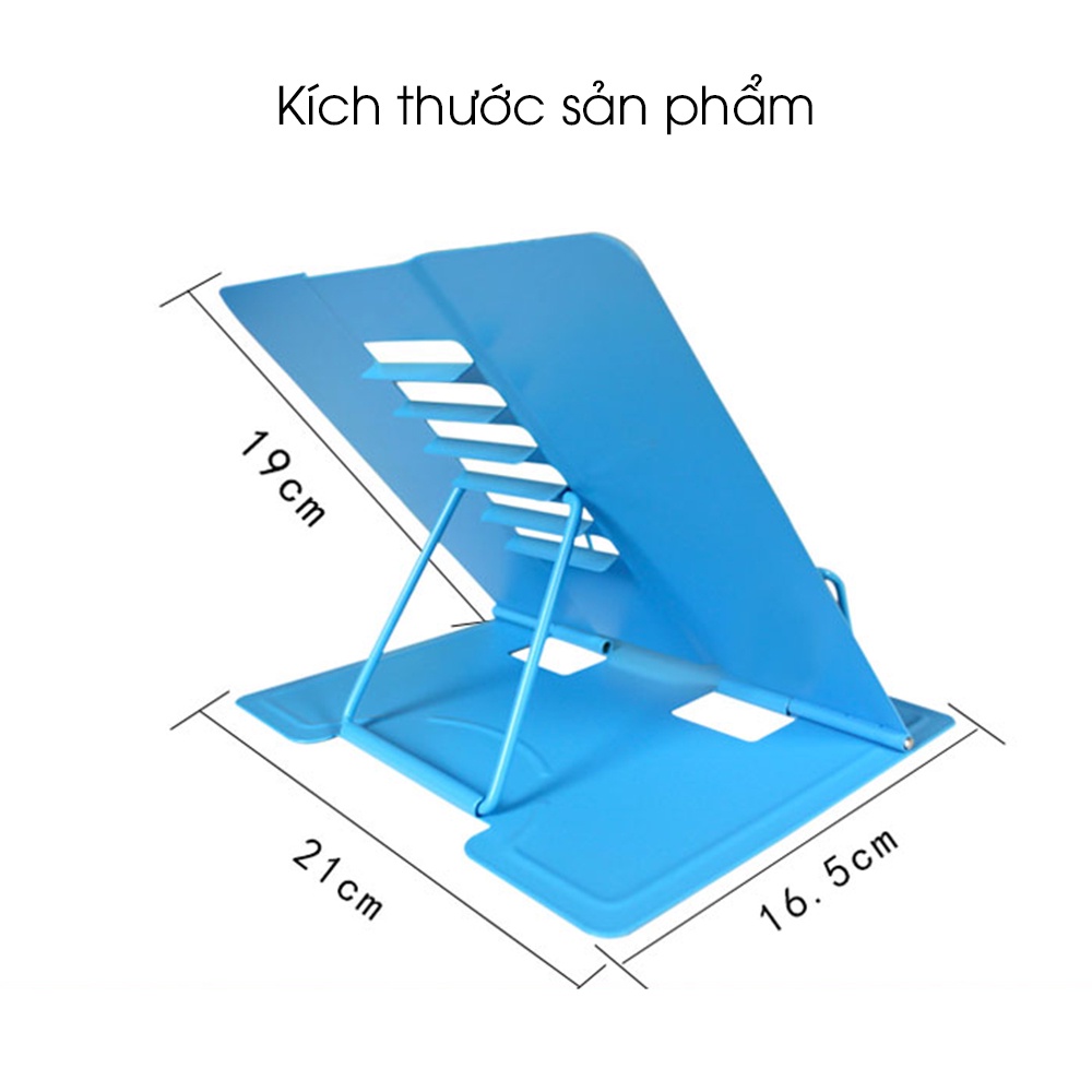 Giá đỡ đọc sách, kẹp sách để bàn chống cận thị gù cho bé bằng kim loại có 6 nấc chỉnh độ cao