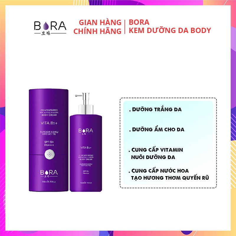 Kem dưỡng trắng cơ thể Bora - 250ml | BigBuy360 - bigbuy360.vn
