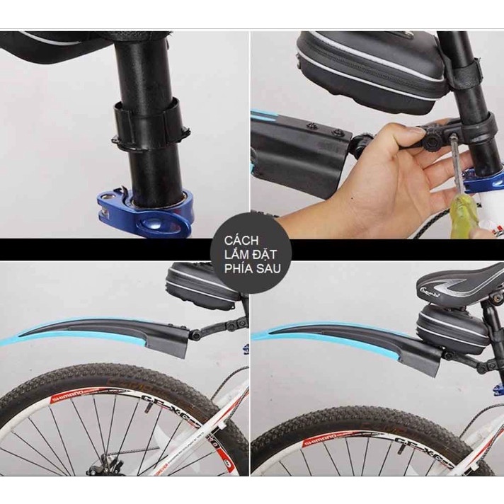Chắn bùn xe đạp - Màu đỏ đen - Bộ 2 tấm
