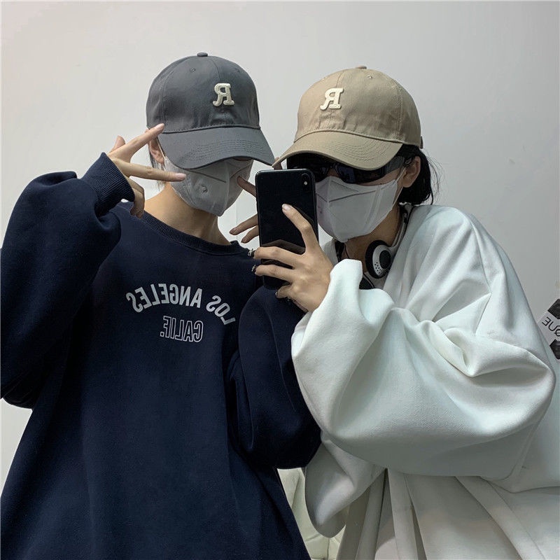 Nón Lưỡi Trai Mềm Thêu Chữ R Phong Cách hip hop Hàn Quốc Cho Nam Nữ