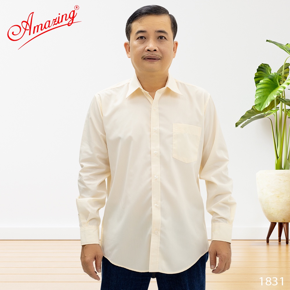 Áo somi nam công sở Amazing, thời trang trung niên form cơ bản, chất liệu KT hút mồ hôi tốt, màu sắc trang nhã, tay dài