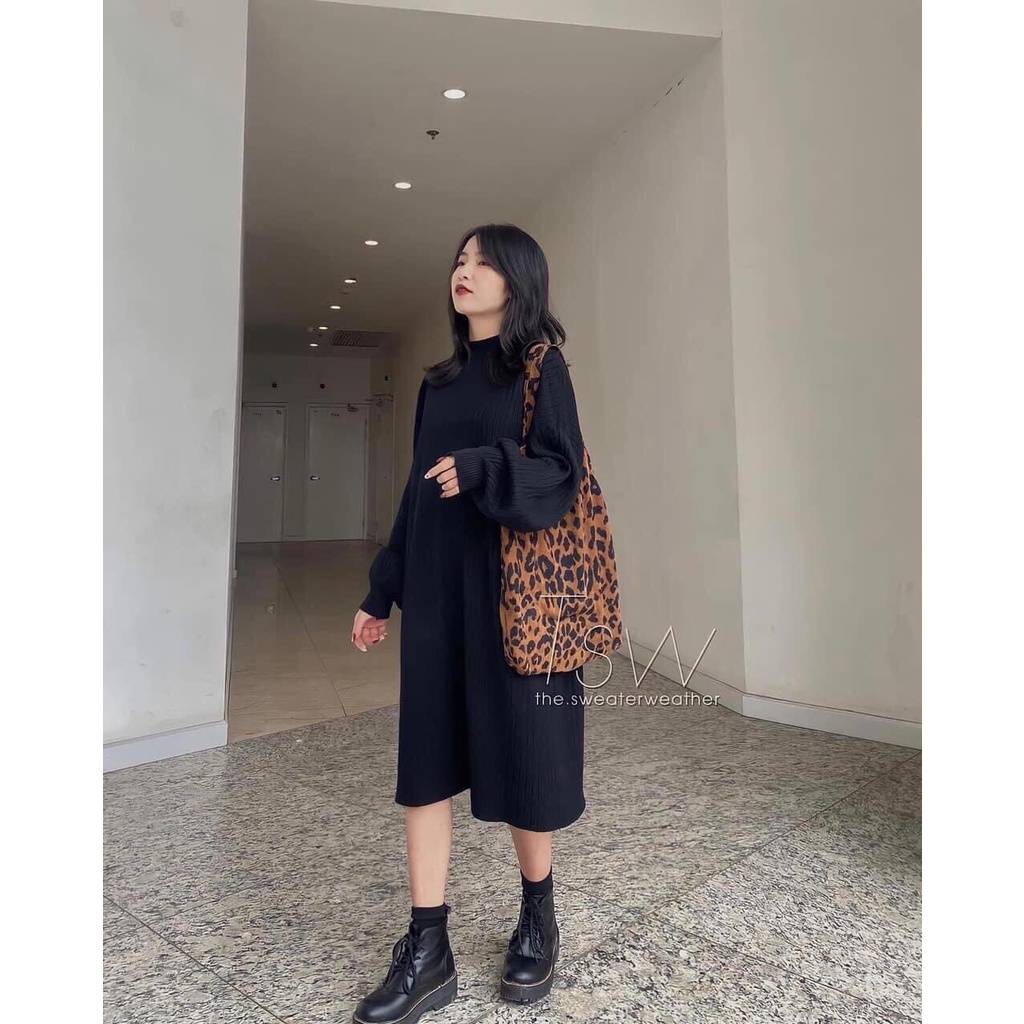 🍀[Siêu Sale]🦋 [Tặng mã 50k] 🍀 VÁY LEN DÁNG XUÔNG TAY BỒNG 🍒 VÁY LEN NỮ DÀI TAY SIÊU XINH | BigBuy360 - bigbuy360.vn