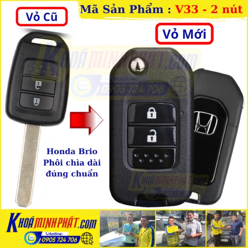 Vỏ Chìa khoá Honda Brio và City Độ gập