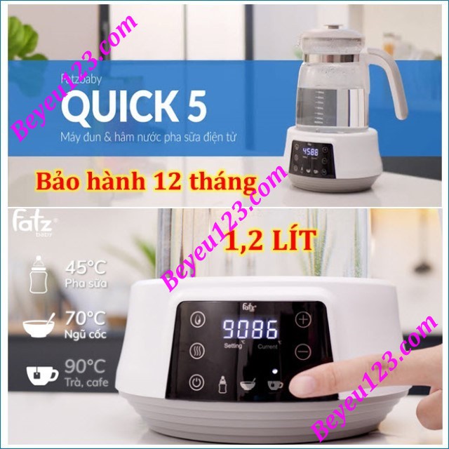 (BẢO HÀNH 12 THÁNG) MÁY ĐUN VÀ HÂM NƯỚC PHA SỮA ĐIỆN TỬ FATZBABY QUICK 5 - FATZ FB3569TK