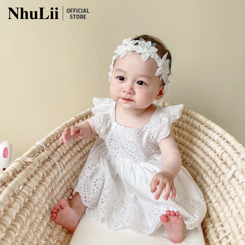 Băng đô cho bé NHULII cài tóc công chúa cho bé 3 tháng đến 2 tuổi NI020