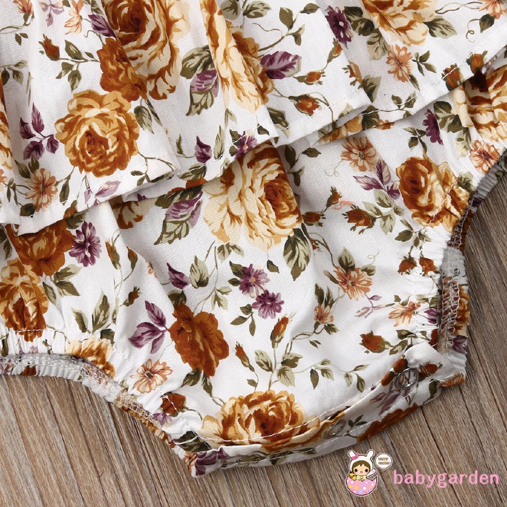 Set đồ liền thân họa tiết hoa dễ thương cho bé gái