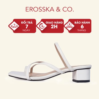 Dép cao gót Erosska xỏ ngón phối dây cao 3cm màu trắng _ EM066