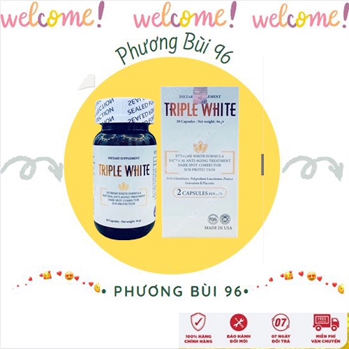 Viên uống Triple white, Viên uống Glutathione 1200 mg (Trắng da & Chống Nắng)