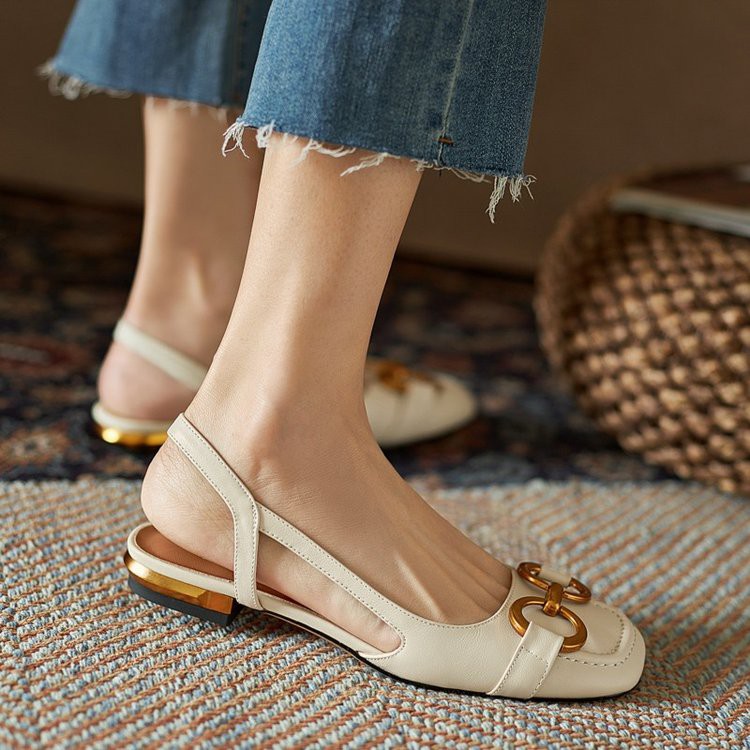 Giày búp bê MURIOKI đế thấp phong cách retro thanh lịch