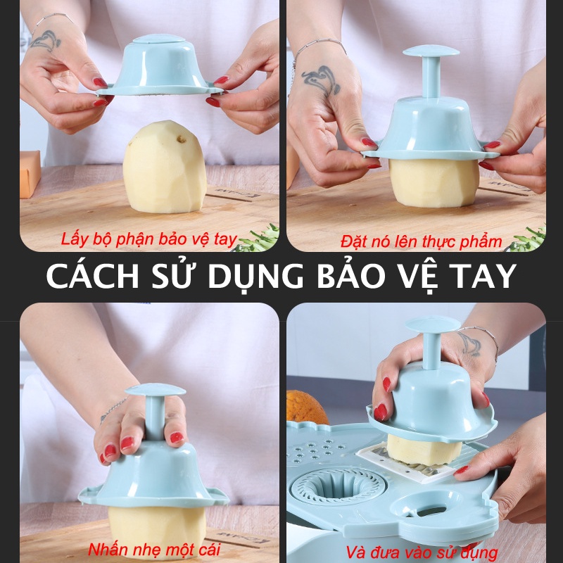 Bộ dụng cụ bào nạo cắt rau củ quả đa năng kiêm rổ đựng SAGOKER, mã BCR105