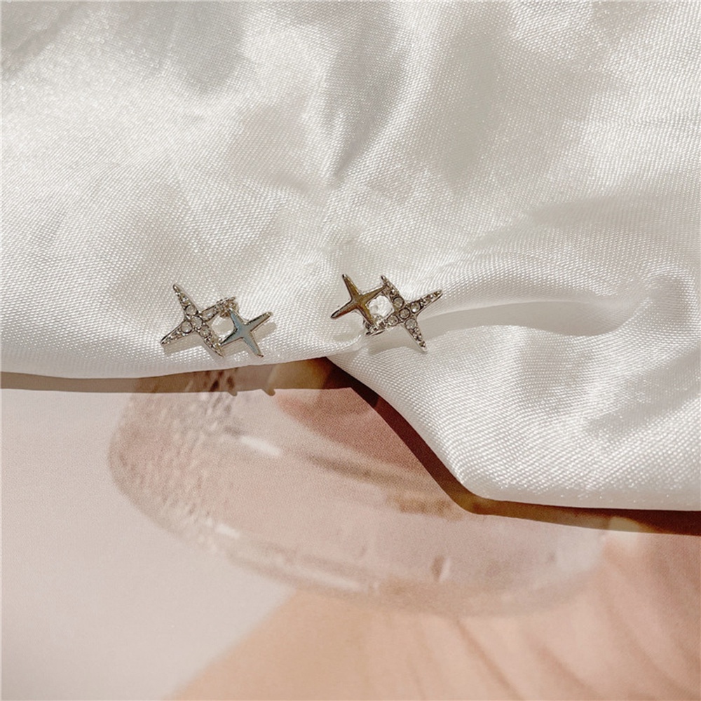 Khuyên Tai Hình Ngôi Sao Đính Đá Zircon Thời Trang
