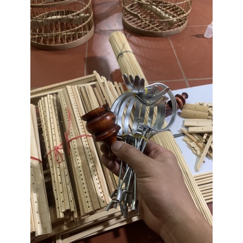 Combo áo cóng ăn,uống khung lồng ép mộc nan trúc Phụ kiện lồng chim Halosung PK52