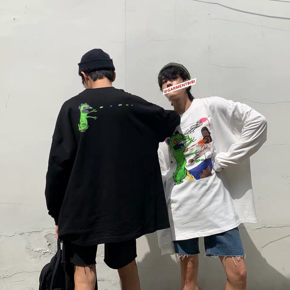 Áo Thu đông, áo thun dài tay unisex, áo thu đông nhiều màu in hình siêu cute, kèm ảnh thật.