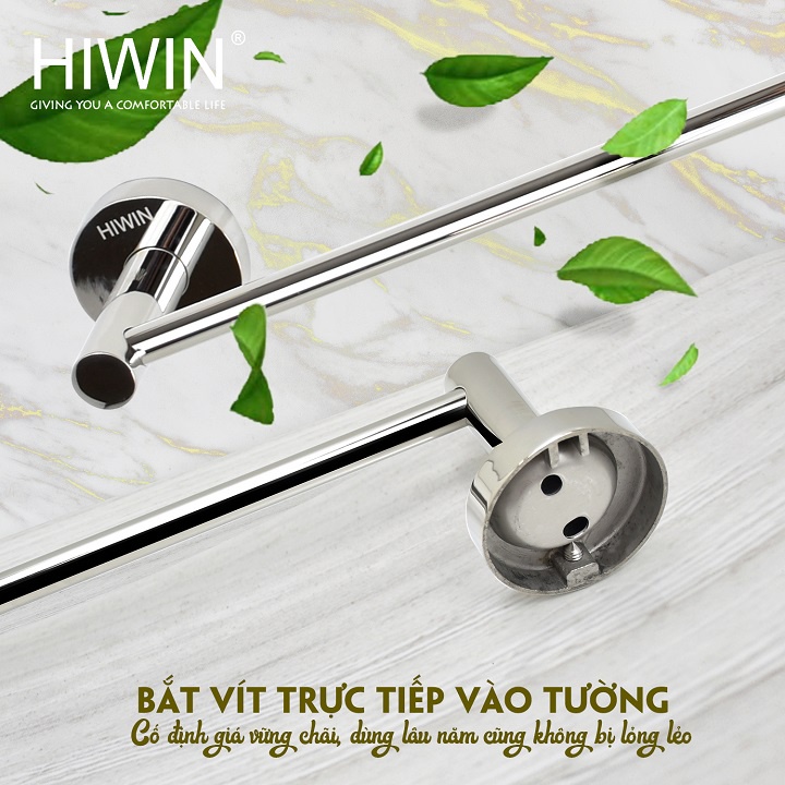 Giá treo khăn, thanh vắt khăn đơn nhà tắm inox 304 mặt gương bóng HIWIN Y-5040