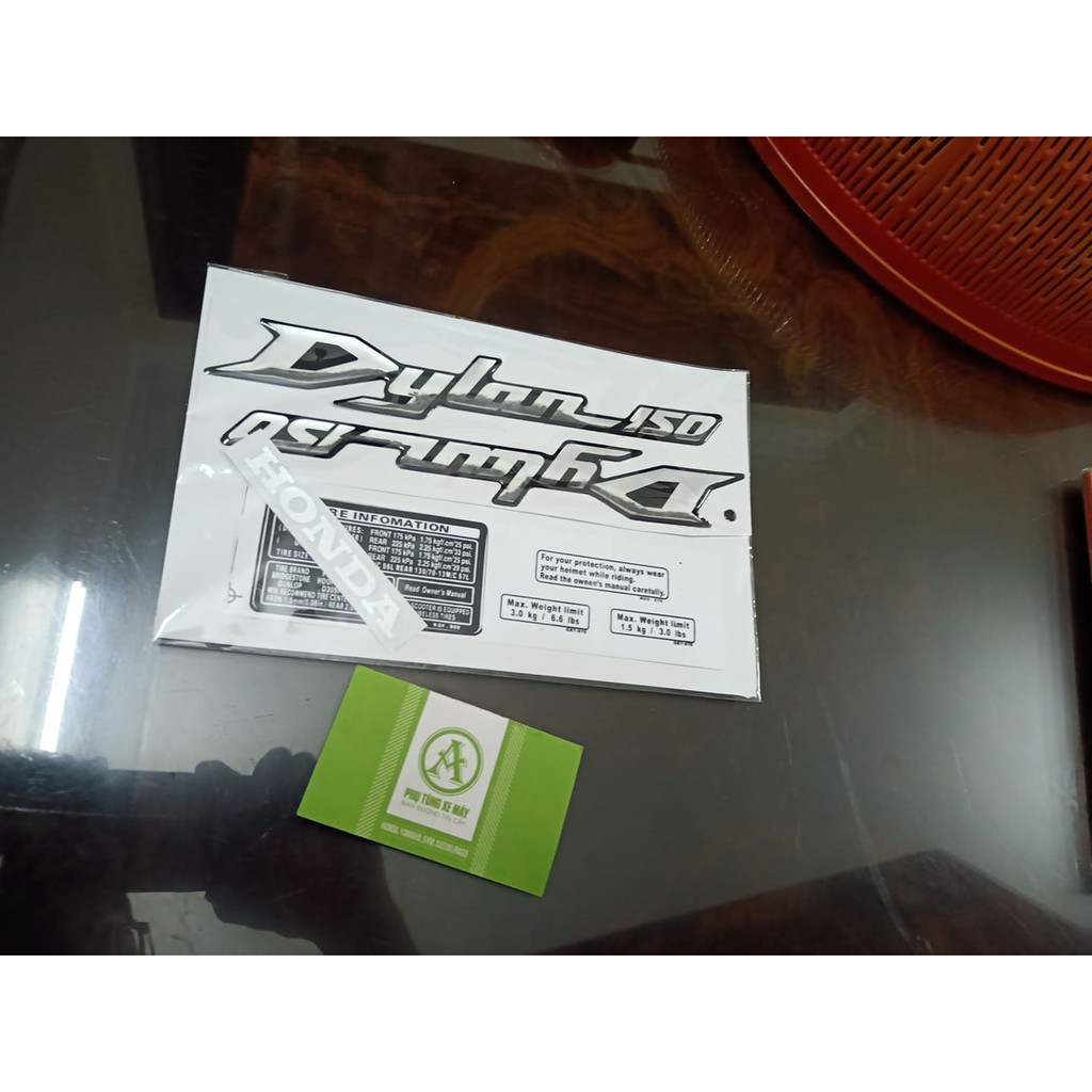 Bộ tem decal chữ nổi Dylan 150