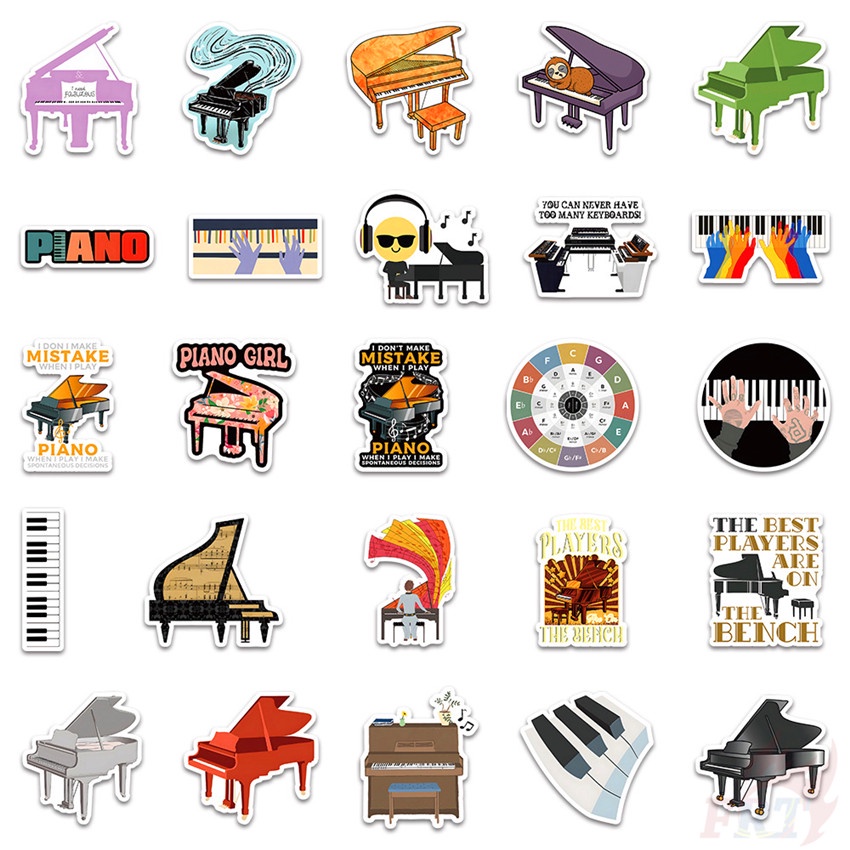 ❉ Hình Dán Piano Series 02 ❉ Bộ 50 Miếng Dán Chống Thấm Nước Họa Tiết Thời Trang Dùng Trang Trí