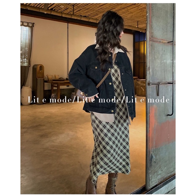 Áo khoác jean Đen unisex form rộng có 6 túi phong cách Ulzzang nam nữ oversize