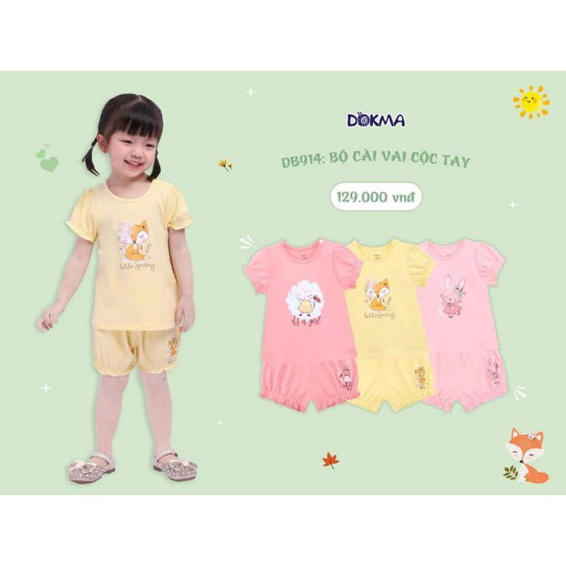 Bộ cộc tay bé gái Dokma 6-36M DB1476