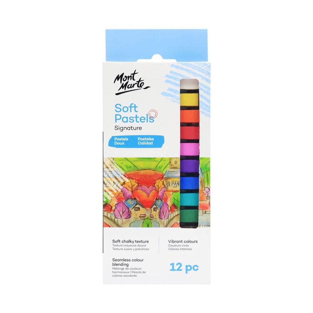 Bộ Phấn Tiên Mont Marte 12 Màu - Signature Soft Pastels 12pc - MMPT0004